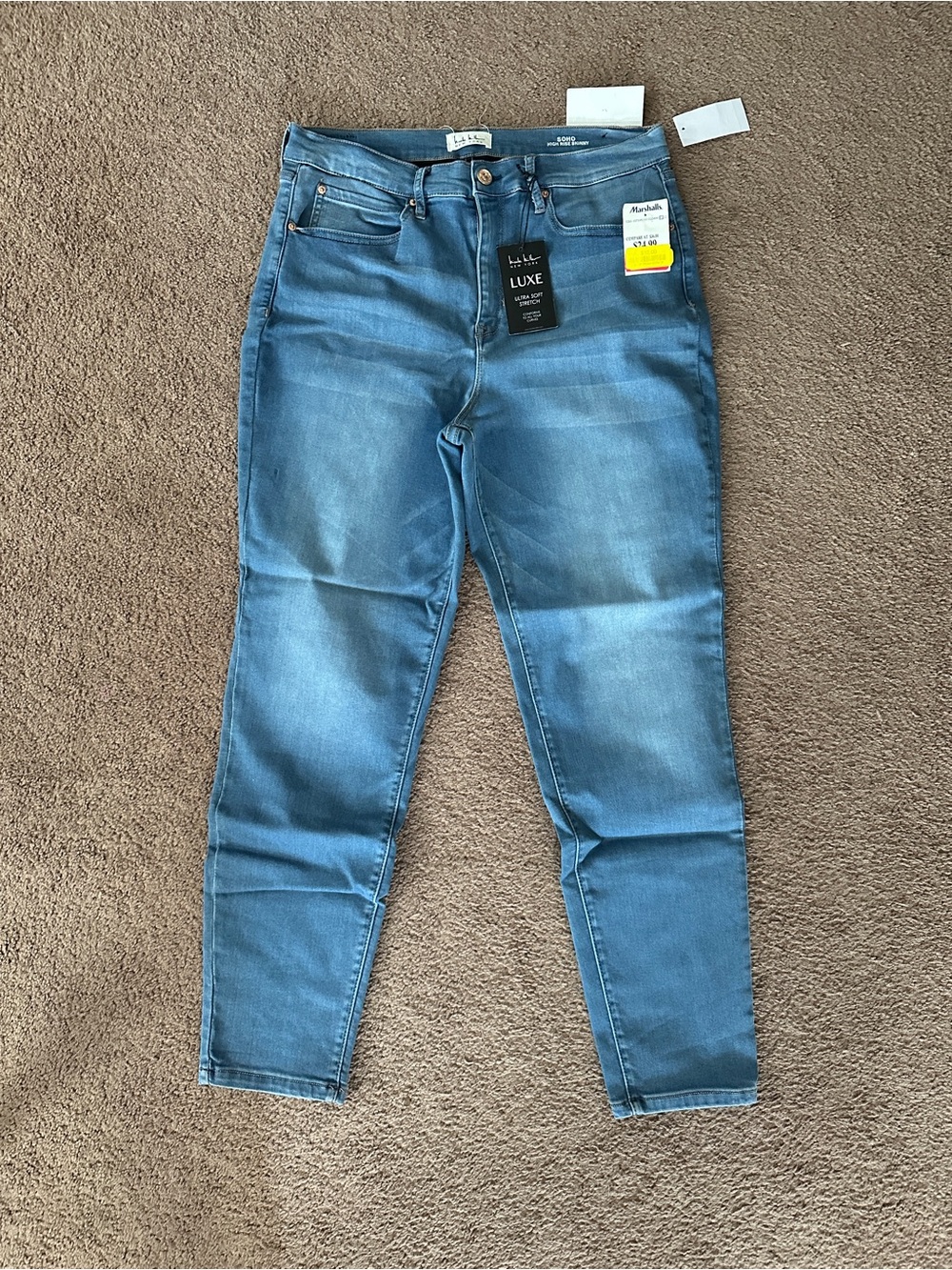 NWT Nicole Miller Luxe Stretch Soho Hi Rise Skinny Jeans in Medium Wash Blue